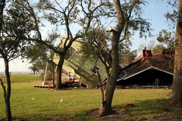 wrecked house