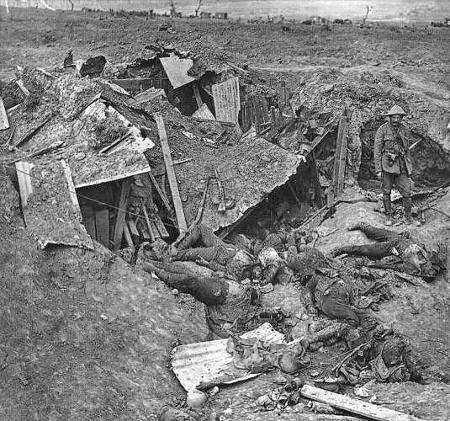 WWI direct hit on a dugout