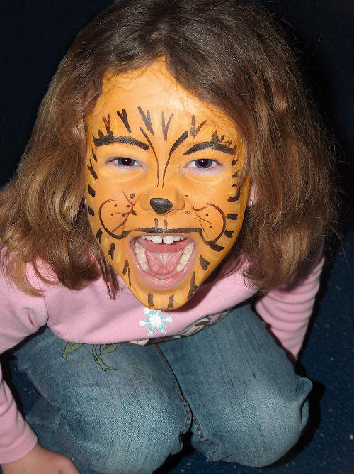 girl with tiger face