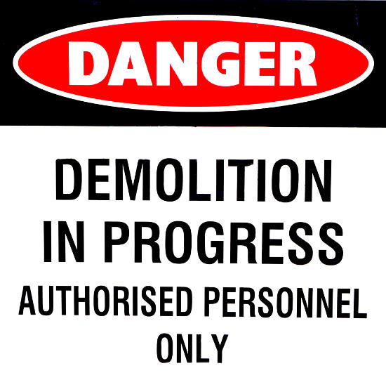 demolition sign